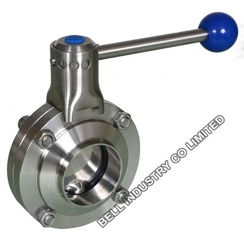 Hygienic stainless steel butterfly valve