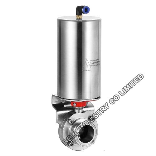 hygienic pneumatic actuated  butterfly valve